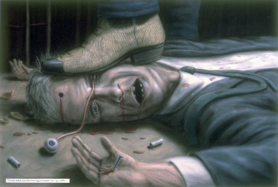 This dude looked at me like I was crazy, so I messed him up a little